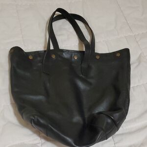 Chic Black Leather Tote Bag